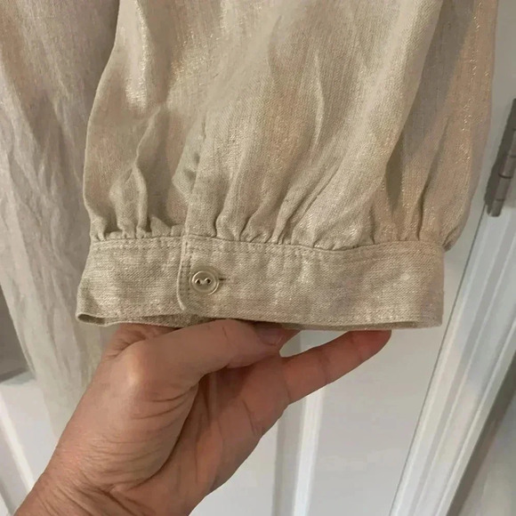Style & co. Tan/ neutral linen blouse size 18 - Picture 8 of 9
